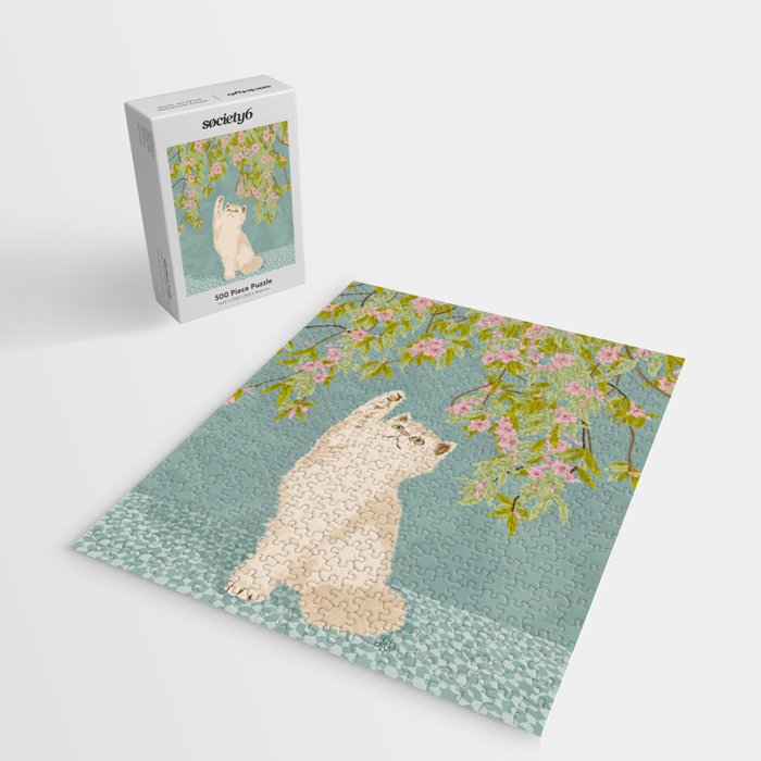 Curious Kitten in Bloom Jigsaw Puzzle Gallery Image 2