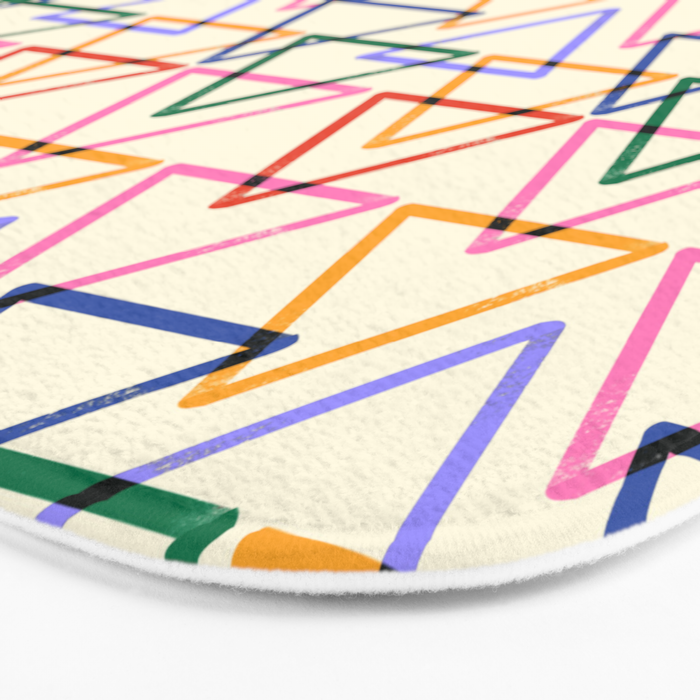 Colorful Triangle Stamp Pattern Bath Mat Gallery Image 3