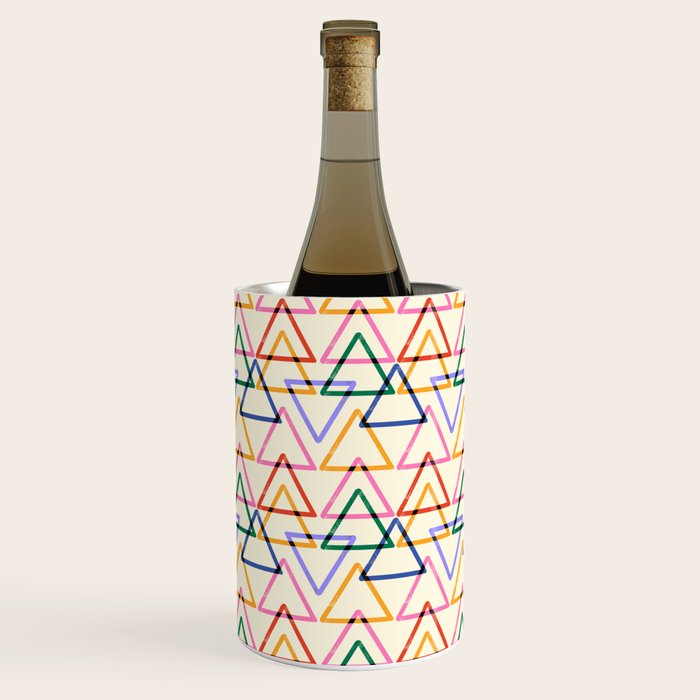 Colorful Triangle Stamp Pattern Wine Chiller Gallery Image 2