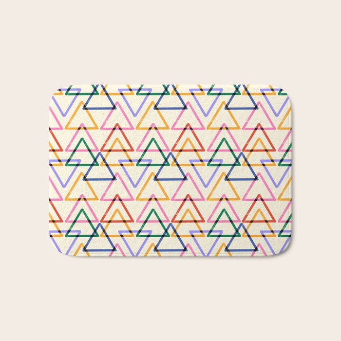 Colorful Triangle Stamp Pattern Bath Mat Gallery Image 1