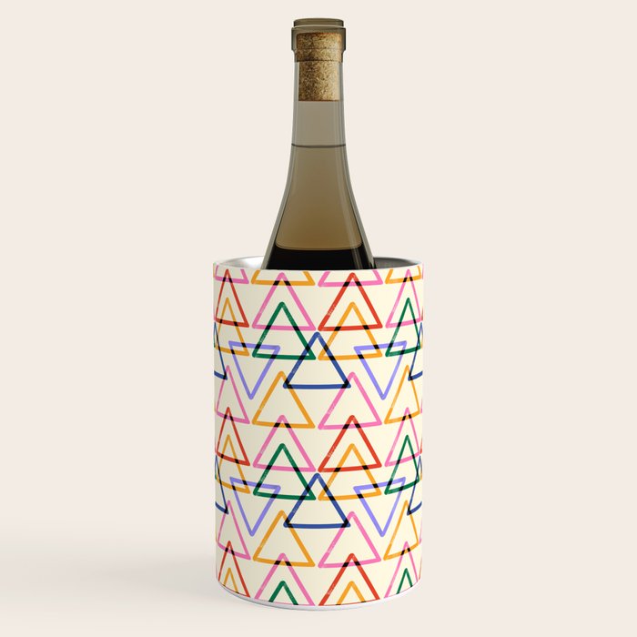 Colorful Triangle Stamp Pattern Wine Chiller Gallery Image 1