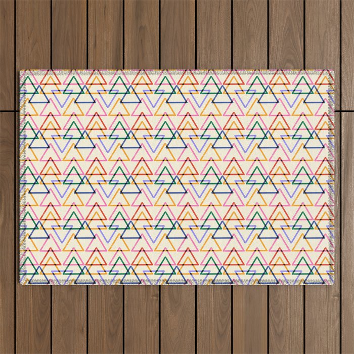 Colorful Triangle Stamp Pattern Outdoor Rug Gallery Image 1