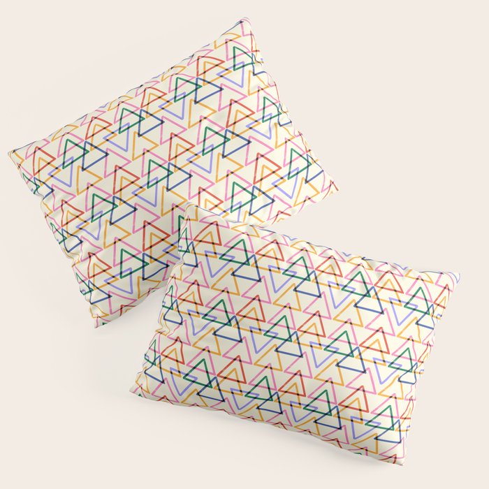 Colorful Triangle Stamp Pattern Pillow Sham Gallery Image 3