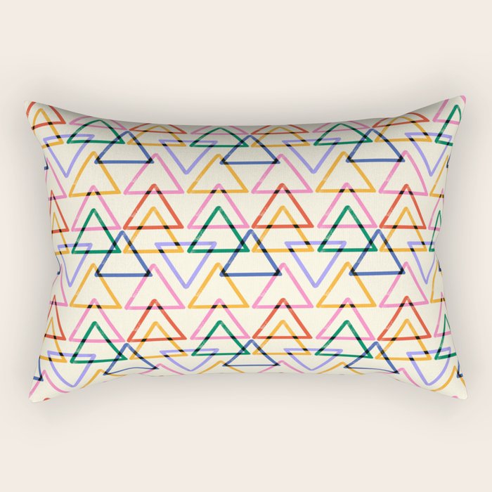 Colorful Triangle Stamp Pattern Rectangular Pillow Gallery Image 1