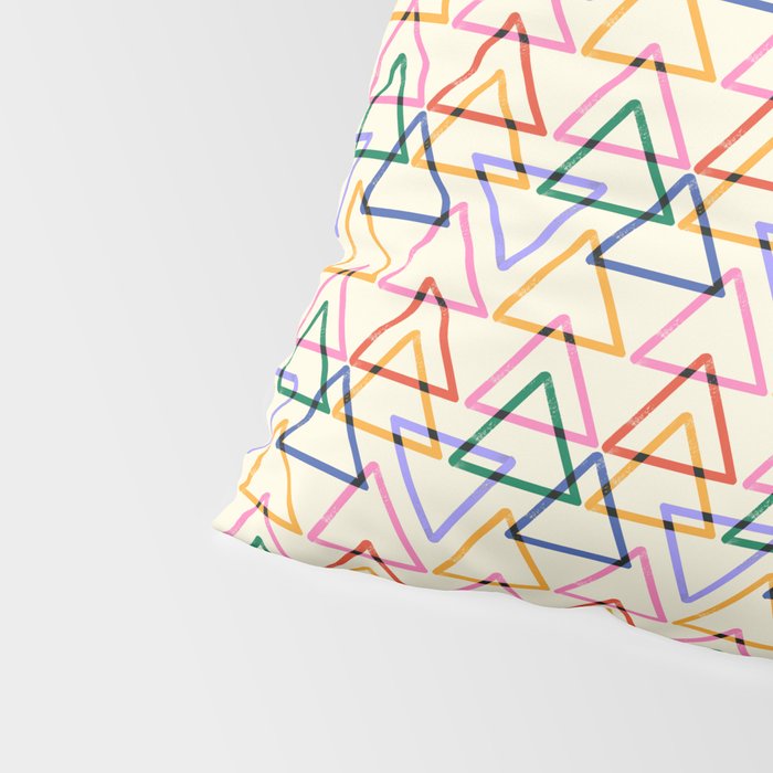 Colorful Triangle Stamp Pattern Pillow Sham Gallery Image 4