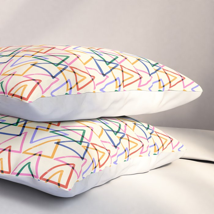 Colorful Triangle Stamp Pattern Pillow Sham Gallery Image 3