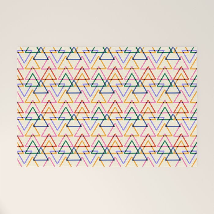 Colorful Triangle Stamp Pattern Welcome Mat Gallery Image 1