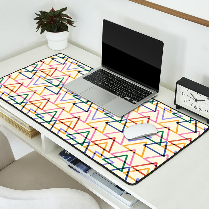 Colorful Triangle Stamp Pattern Desk Mat Gallery Image 2