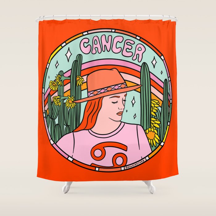 Cancer Cowgirl Shower Curtain Gallery Image 1