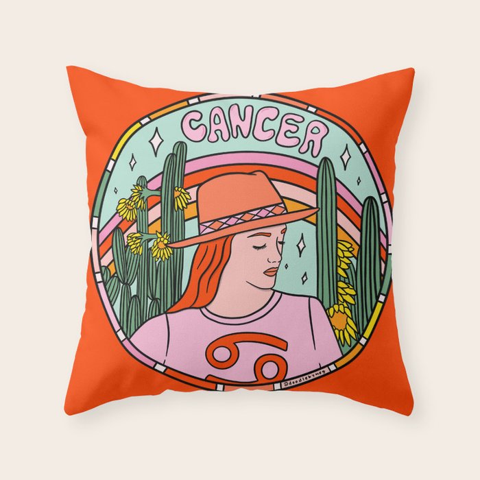 Cancer Cowgirl Throw Pillow Gallery Image 6