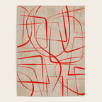 Bold Red Lines Artwork Beige Background  Poster Gallery Image 4