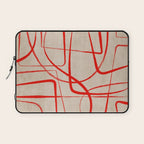 Bold Red Lines Artwork Beige Background  Laptop Sleeve Gallery Image 1