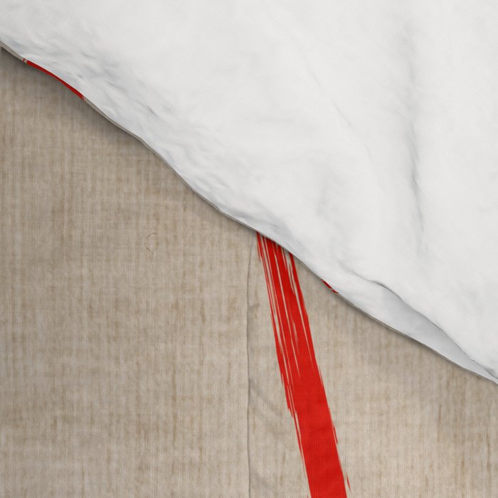 Bold Red Lines Artwork Beige Background  Comforter Gallery Image 4