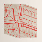Bold Red Lines Artwork Beige Background  Wrapping Paper Gallery Image 3