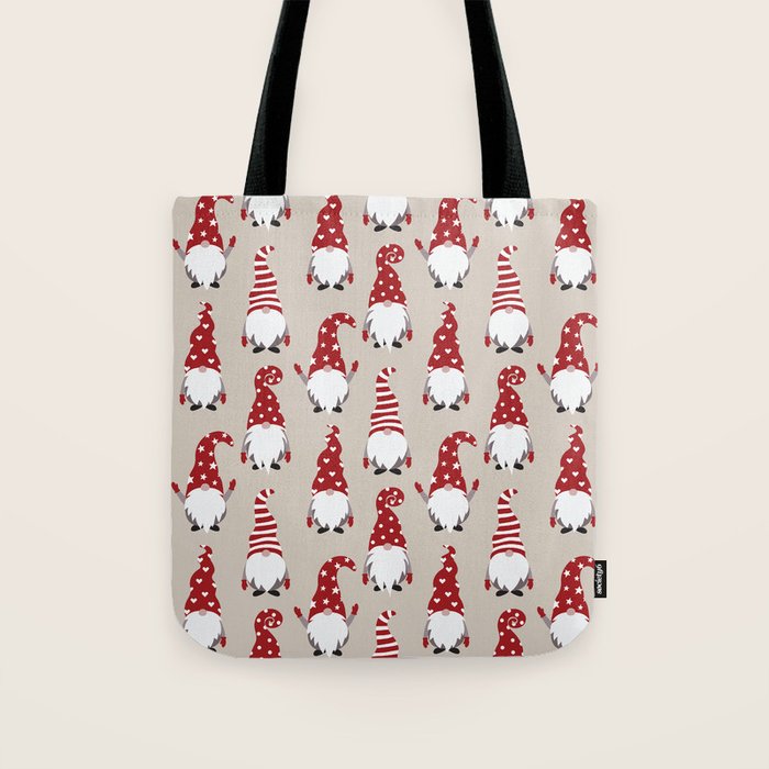 Christmas Gnomes Polka Pattern Tote Bag Gallery Image 1