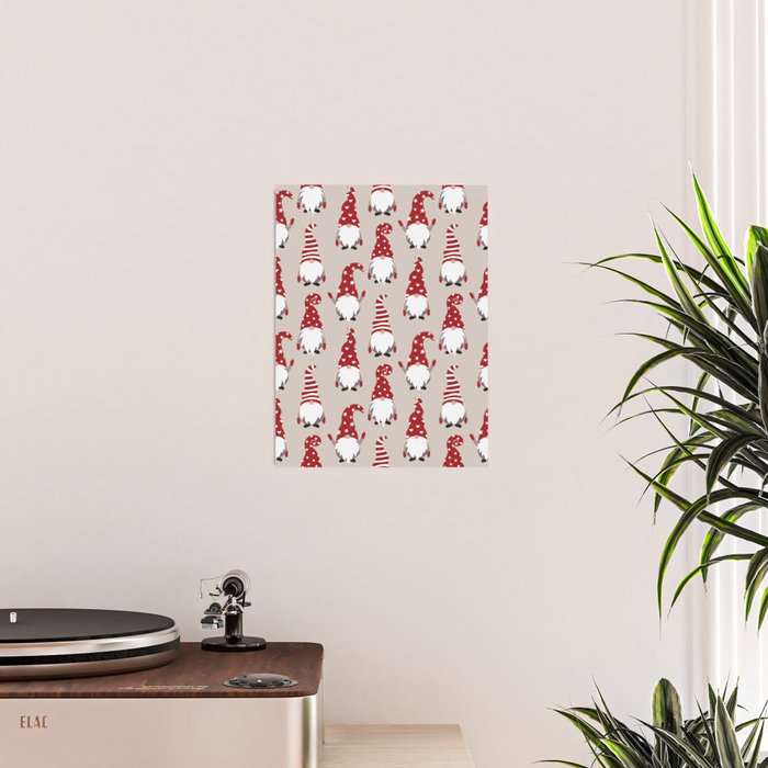 Christmas Gnomes Polka Pattern Poster Gallery Image 2
