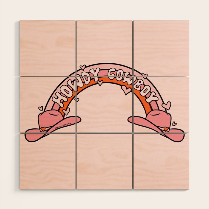 Howdy Cowboy Wood Wall Art Gallery Image 1