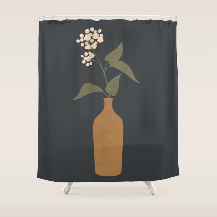 Minimal Abstract Art Vase Flower 10 Shower Curtain Gallery Image 1