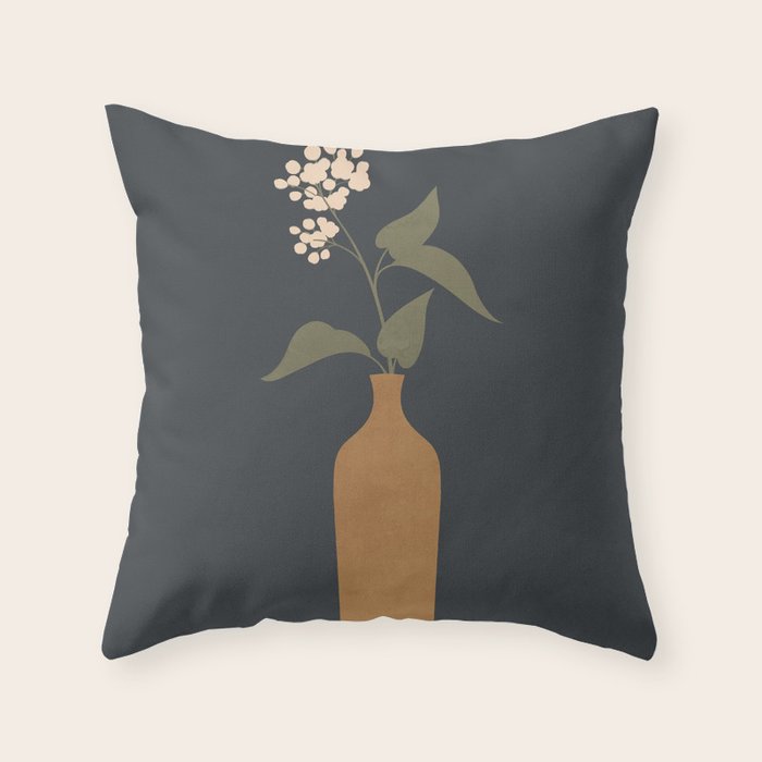 Minimal Abstract Art Vase Flower 10 Throw Pillow Gallery Image 6