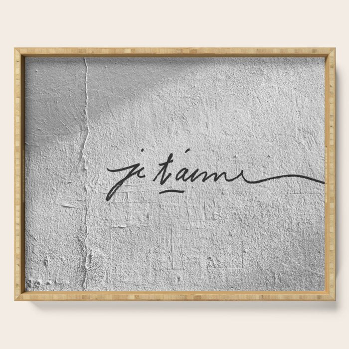 Je t'aime - Love Graffiti Art Print in France - Romantic Bedroom Decor Serving Tray Gallery Image 1
