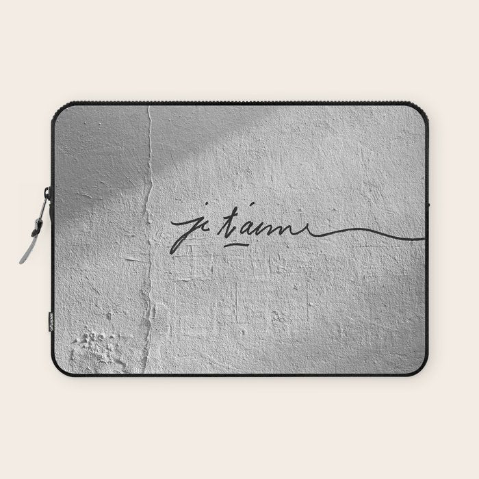 Je t'aime - Love Graffiti Art Print in France - Romantic Bedroom Decor Laptop Sleeve Gallery Image 1