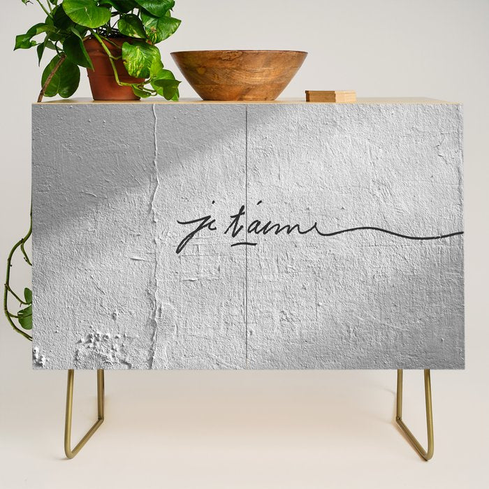 Je t'aime - Love Graffiti Art Print in France - Romantic Bedroom Decor Credenza Gallery Image 1
