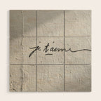 Je t'aime - Love Graffiti Art Print in France - Romantic Bedroom Decor Wood Wall Art Gallery Image 1