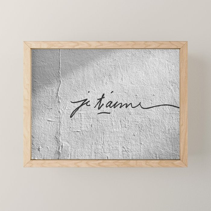 Je t'aime - Love Graffiti Art Print in France - Romantic Bedroom Decor Mini Art Print Gallery Image 1