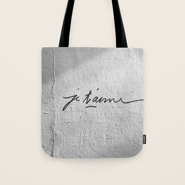 Je t'aime - Love Graffiti Art Print in France - Romantic Bedroom Decor Tote Bag Gallery Image 1