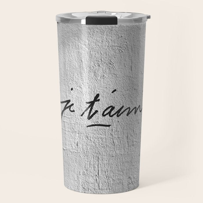 Je t'aime - Love Graffiti Art Print in France - Romantic Bedroom Decor Travel Mug