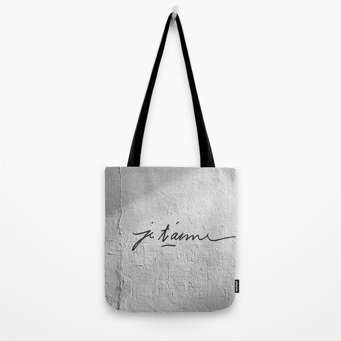 Je t'aime - Love Graffiti Art Print in France - Romantic Bedroom Decor Tote Bag Gallery Image 2