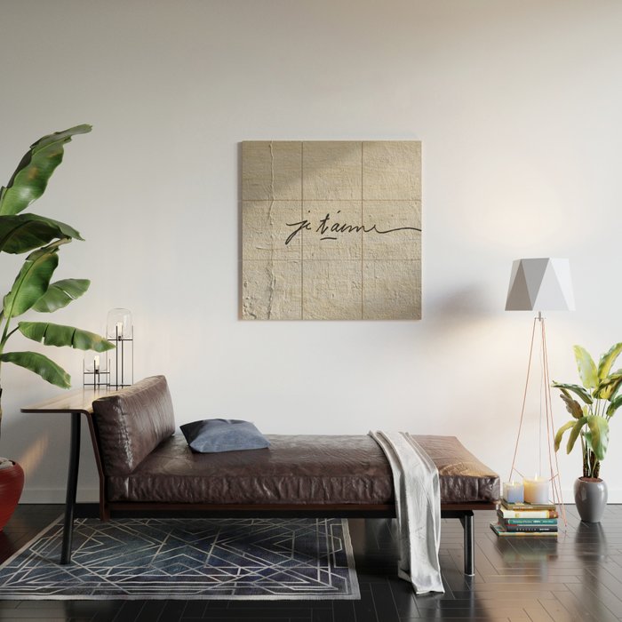 Je t'aime - Love Graffiti Art Print in France - Romantic Bedroom Decor Wood Wall Art Gallery Image 2