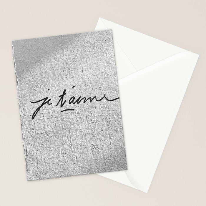 Je t'aime - Love Graffiti Art Print in France - Romantic Bedroom Decor Stationery Card Gallery Image 2