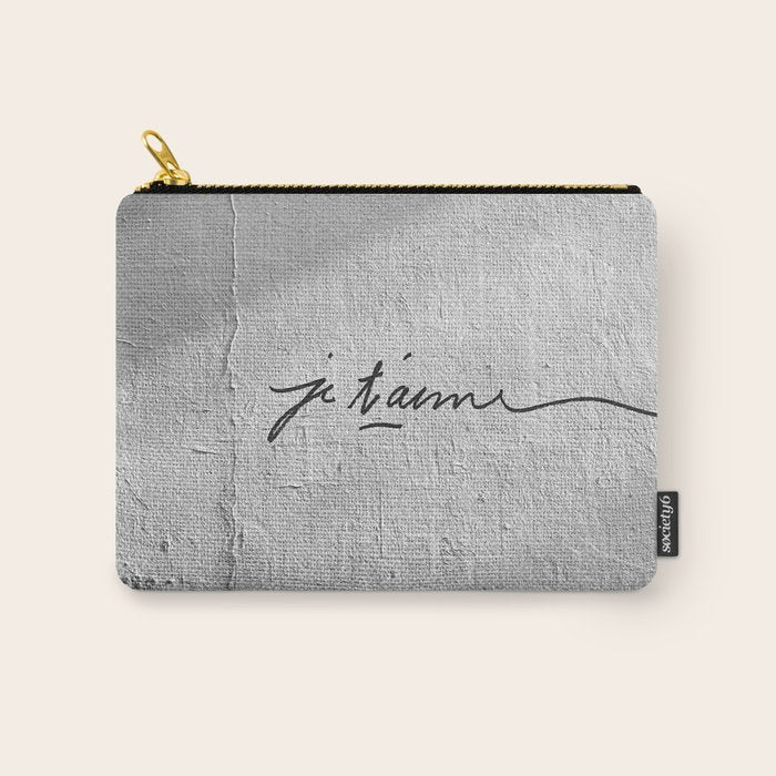 Je t'aime - Love Graffiti Art Print in France - Romantic Bedroom Decor Carry All Pouch Gallery Image 1