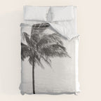 Maui Palm Tree - Black and White Photography Duvet Cover Gallery Image 6