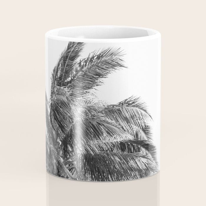 Maui Palm Tree - Black and White Photography Coffee Mug Gallery Image 4