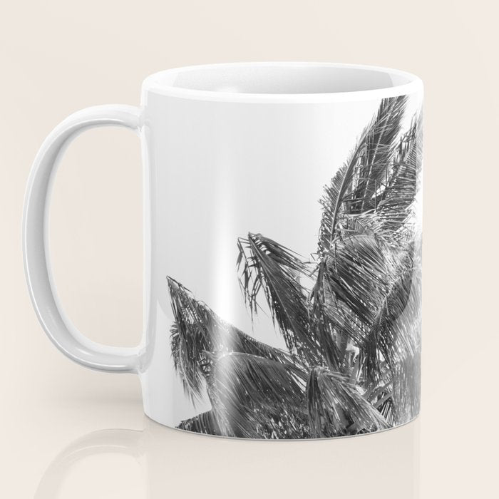 Maui Palm Tree - Black and White Photography Coffee Mug Gallery Image 3