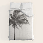 Maui Palm Tree - Black and White Photography Comforter Gallery Image 6