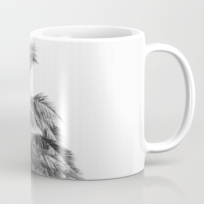 Maui Palm Tree - Black and White Photography Coffee Mug Gallery Image 1