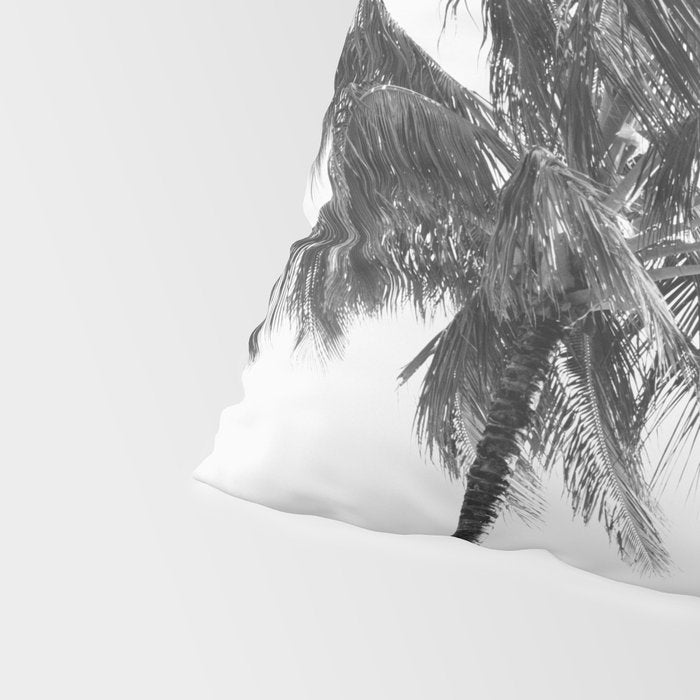 Maui Palm Tree - Black and White Photography Pillow Sham Gallery Image 4