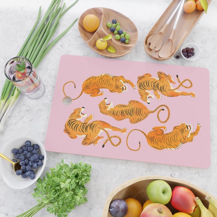 Three fierce tigers Cutting Board Gallery Image 2