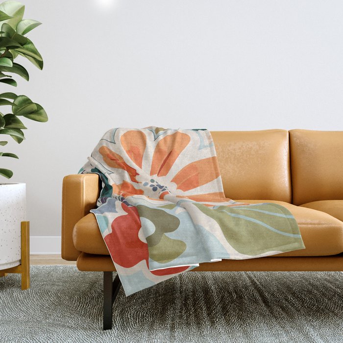 Charlotte Flower Market Print Throw Blanket Gallery Image 1
