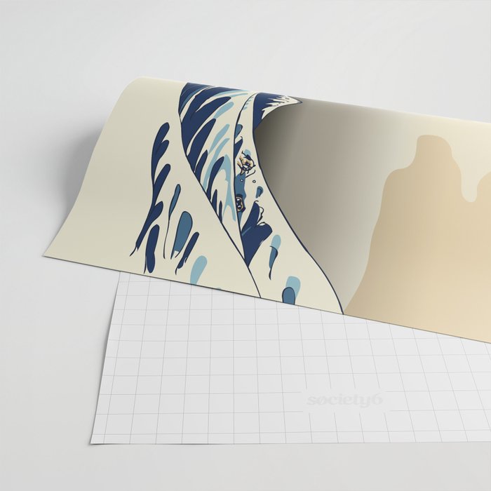The Great Wave of Pugs Vanilla Sky Wrapping Paper Gallery Image 2