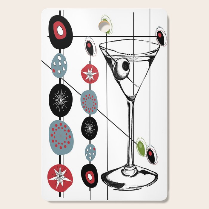 Mid-Century Modern Art Atomic Cocktail 3.0 Cutting Board Gallery Image 1