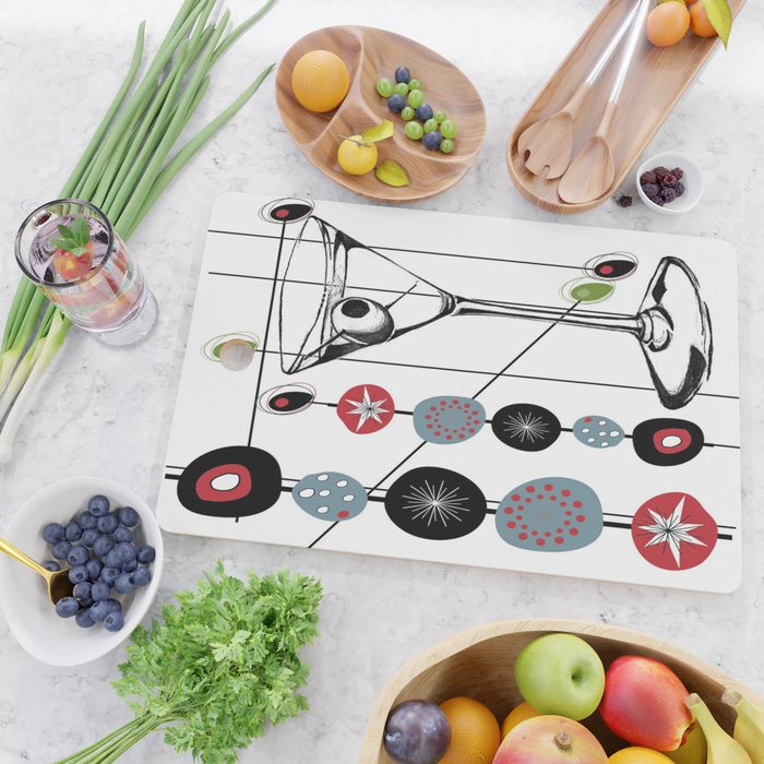 Mid-Century Modern Art Atomic Cocktail 3.0 Cutting Board Gallery Image 2