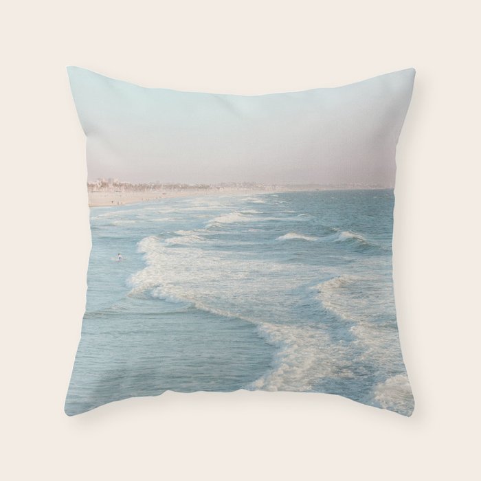 Santa Monica - California Beach Photography Throw Pillow Gallery Image 6