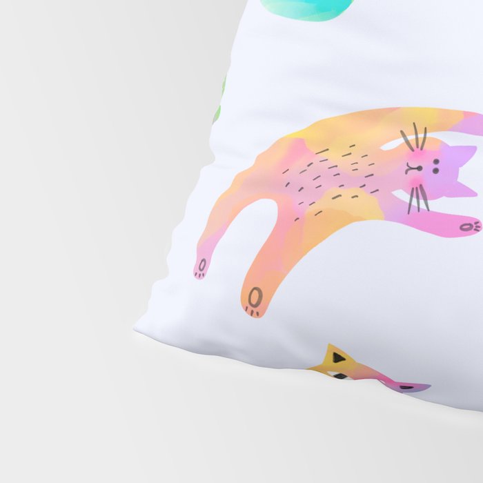 Rainbow Cats Pastel Pillow Sham Gallery Image 4