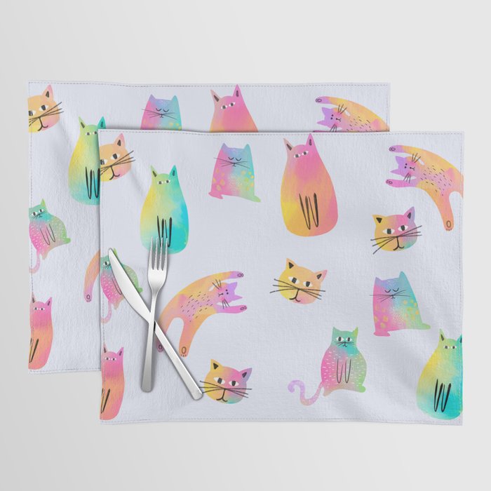 Rainbow Cats Pastel Placemat Gallery Image 1