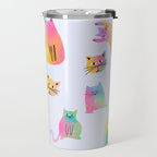 Rainbow Cats Pastel Travel Mug Gallery Image 2