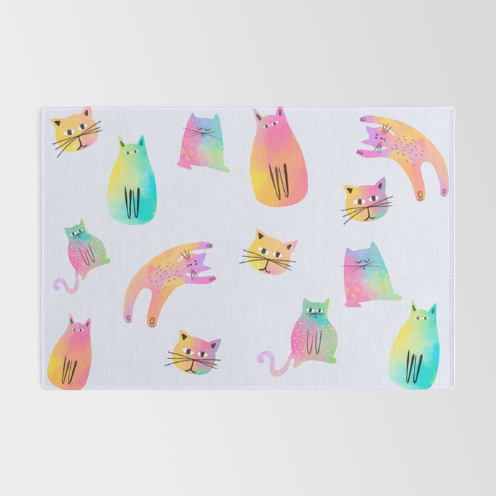 Rainbow Cats Pastel Rug Gallery Image 2